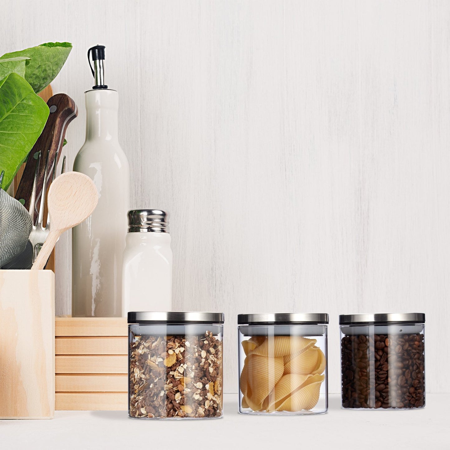 3 Storage jars 380 ml