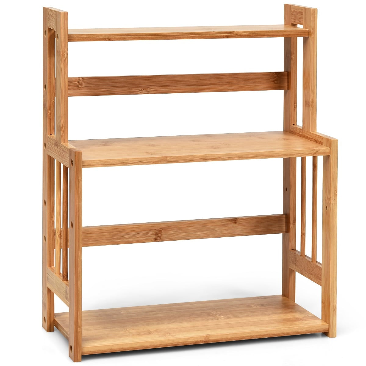 3-Tier Adjustable Bamboo Spice Rack for Kitchen Storage