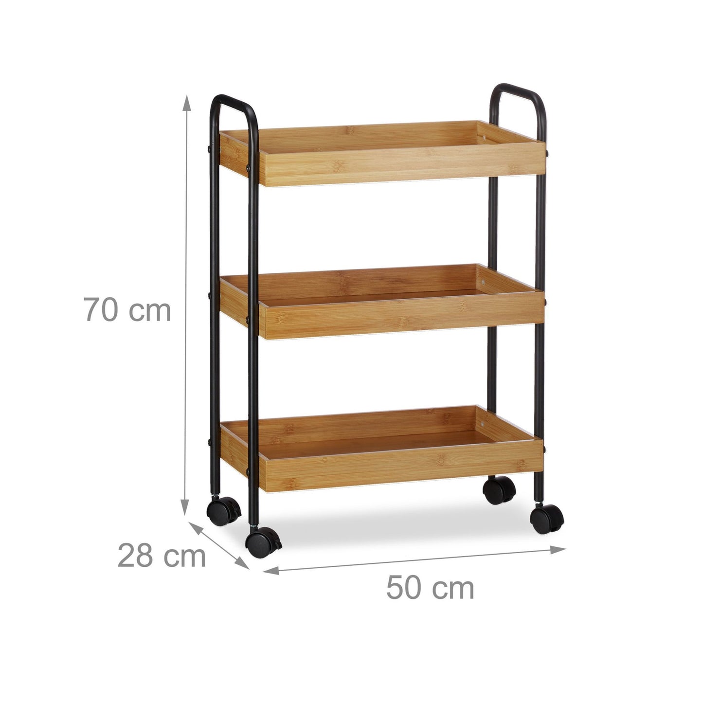 3-Tier Bamboo Serving Trolley