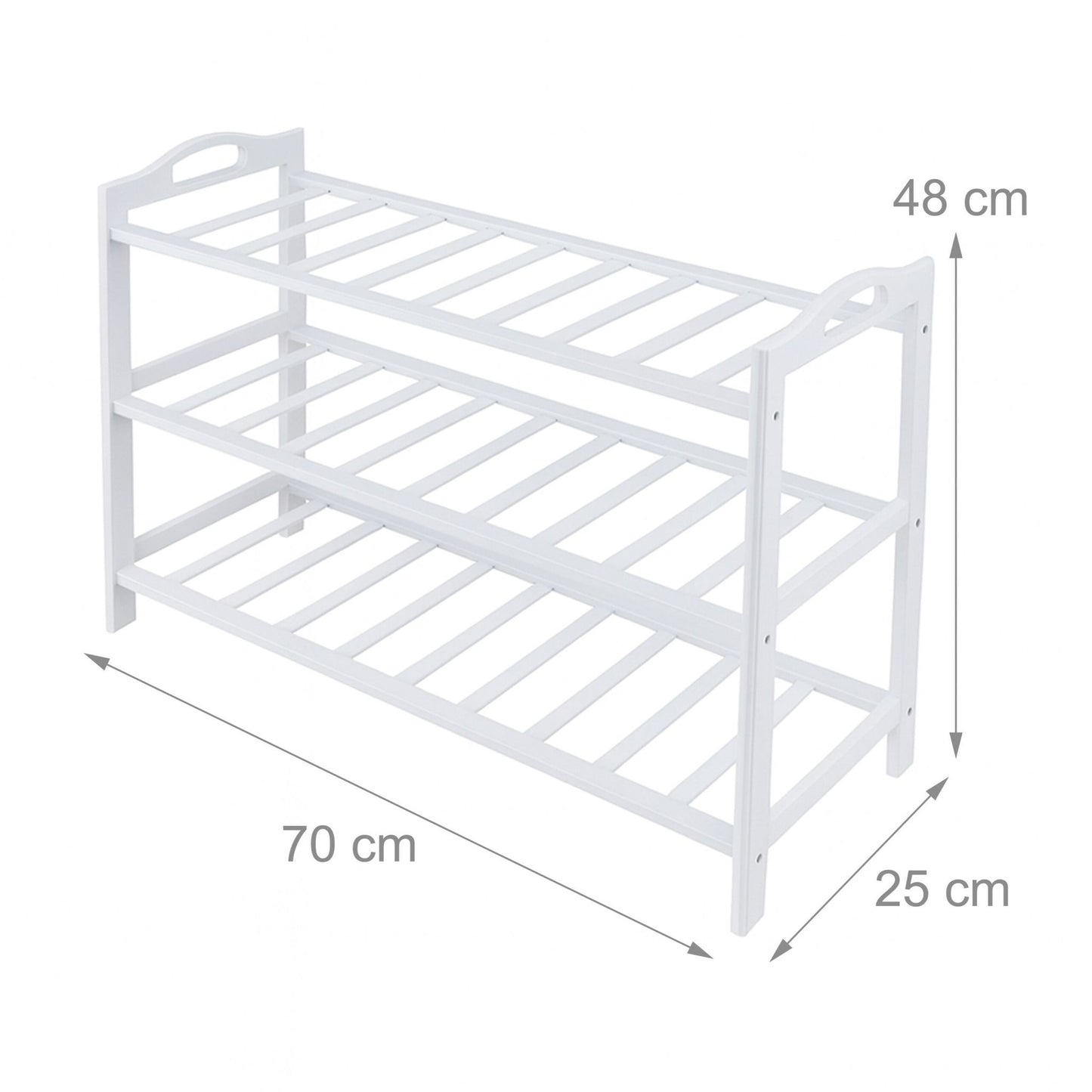 3-Tier Bamboo Shoe Rack for 9 Pairs