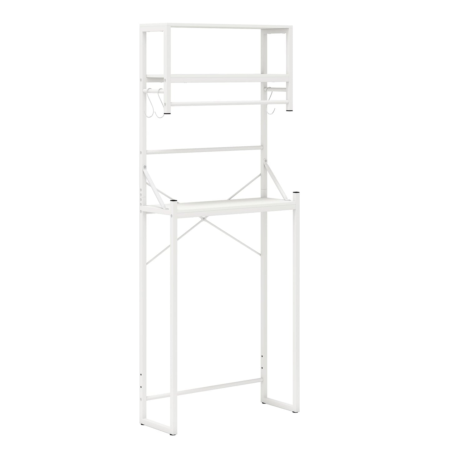3-Tier Over-Toilet Bathroom Shelf, 64x24x162 cm, White