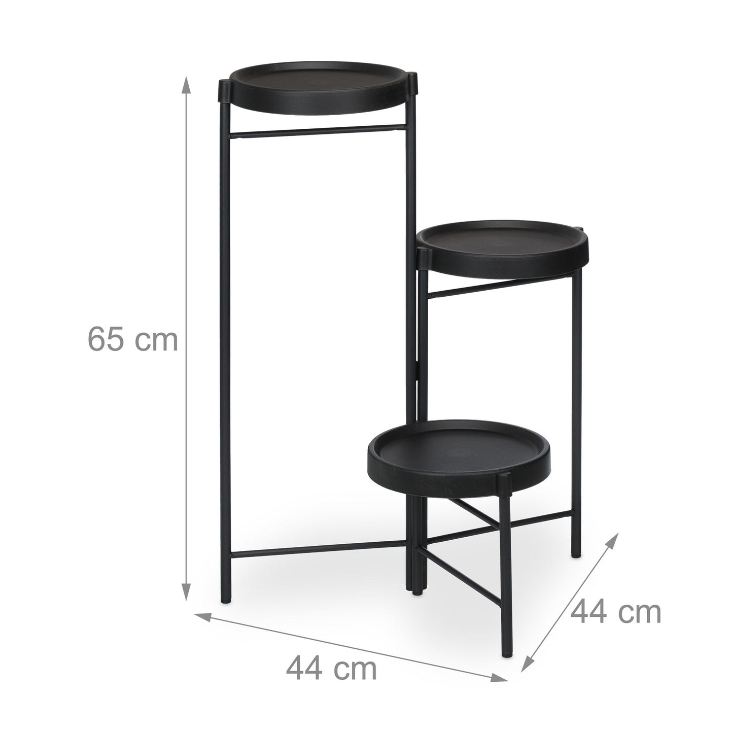 3-Tier Plant Stand, Foldable Steel & Plastic