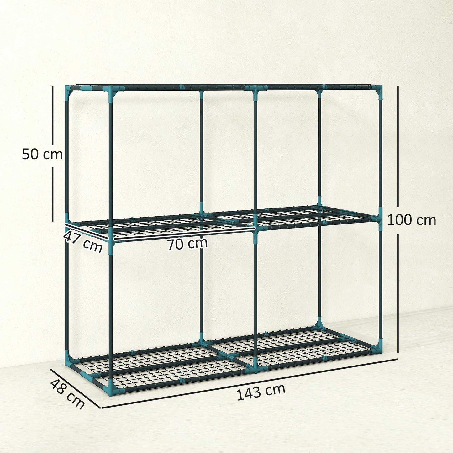 3-Tier Plant Stand, Steel, 20kg Capacity, Dark Green