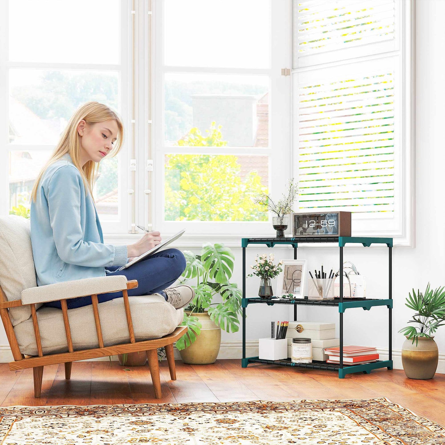 3-Tier Plant Stand, Steel Frame, Indoor/Outdoor Use