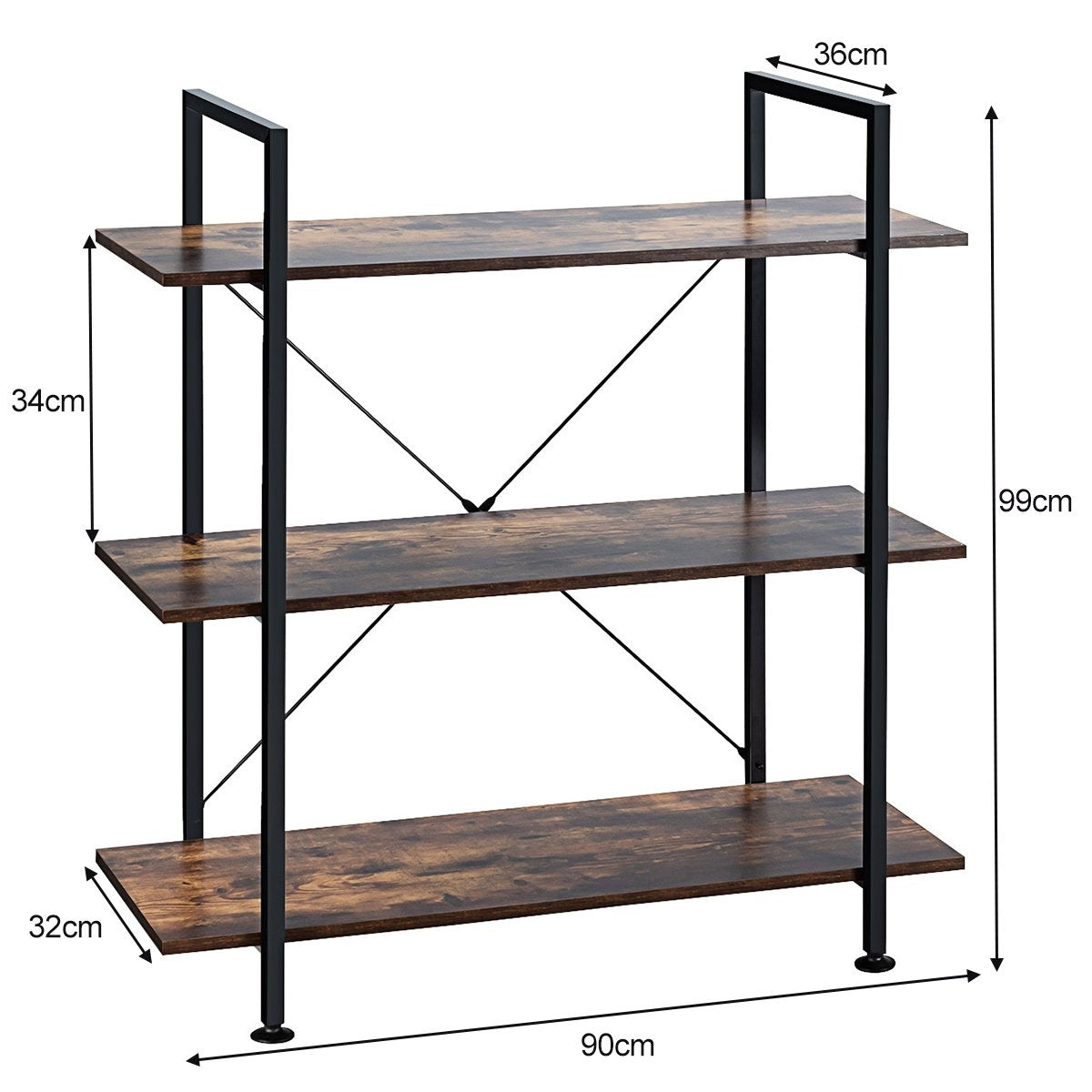 3 Tier Plant and Flower Stand Shelving Unit with Metal Frame Multipurpose Display Stand with Anti-tip
