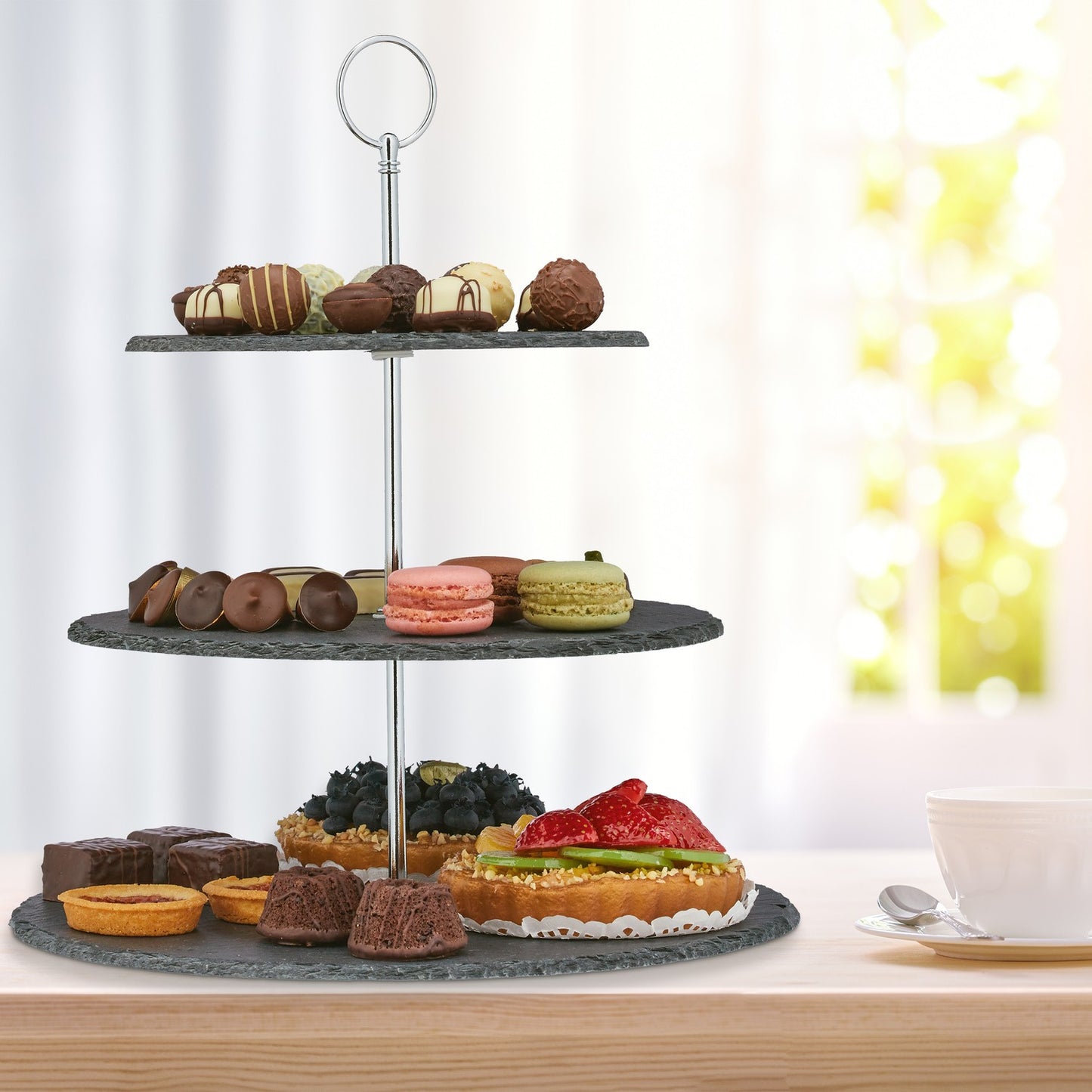 3-Tier Slate Serving Stand