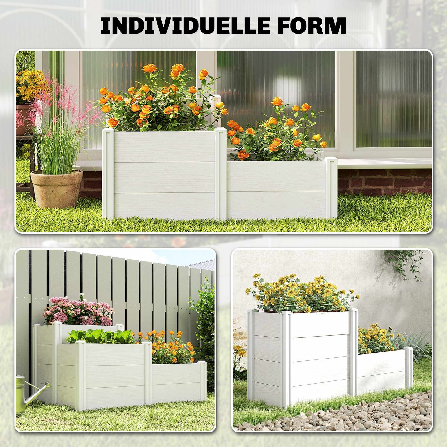 3-Tier Stackable Garden Bed, Vinyl, Easy Assembly