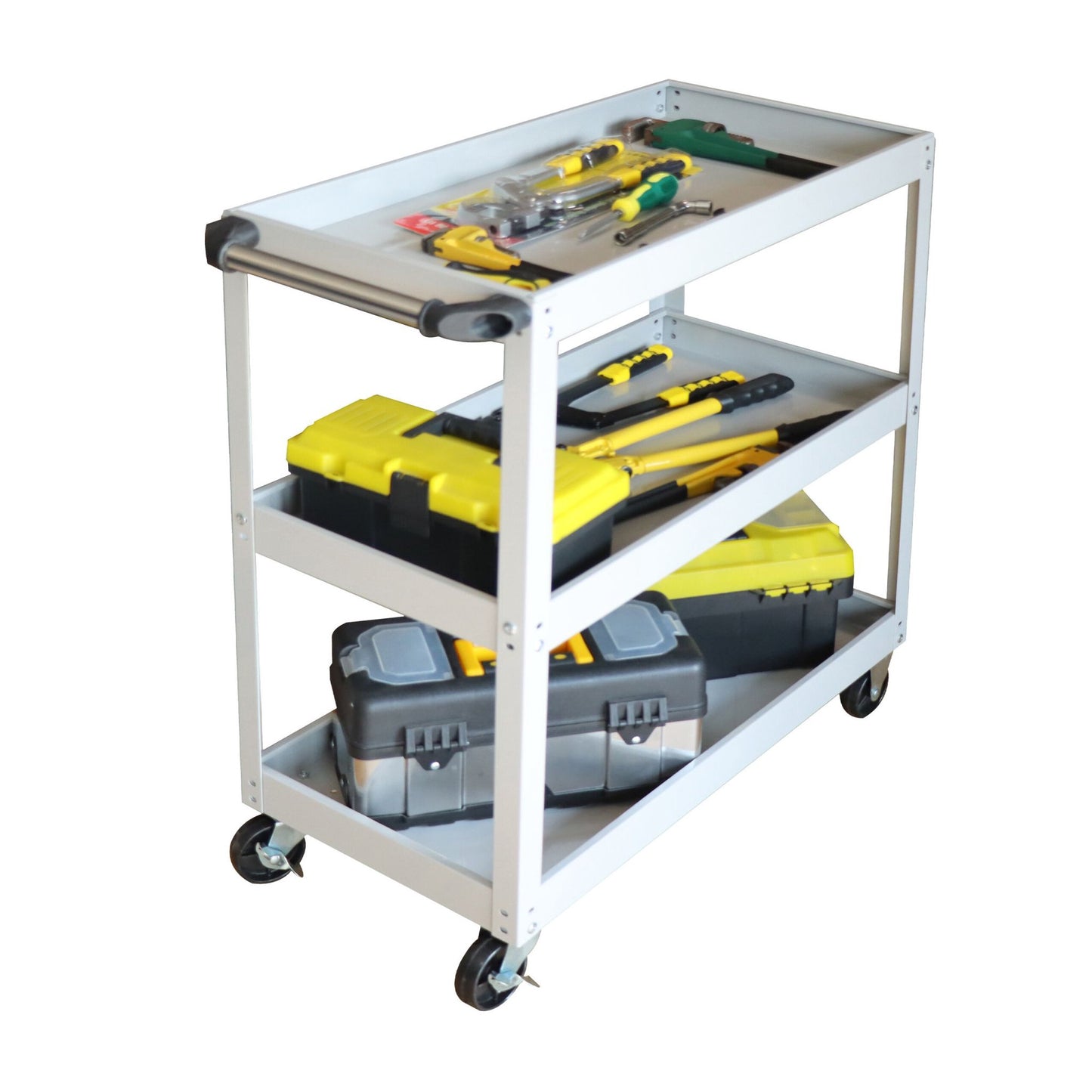 3-Tier Workshop Trolley with Swivel Castors