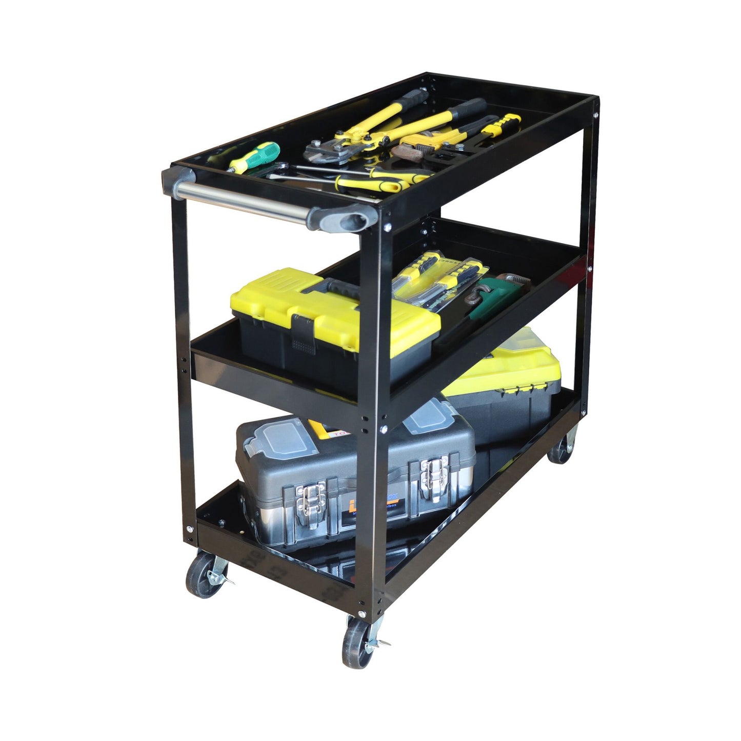 3-Tier Workshop Trolley with Swivel Castors
