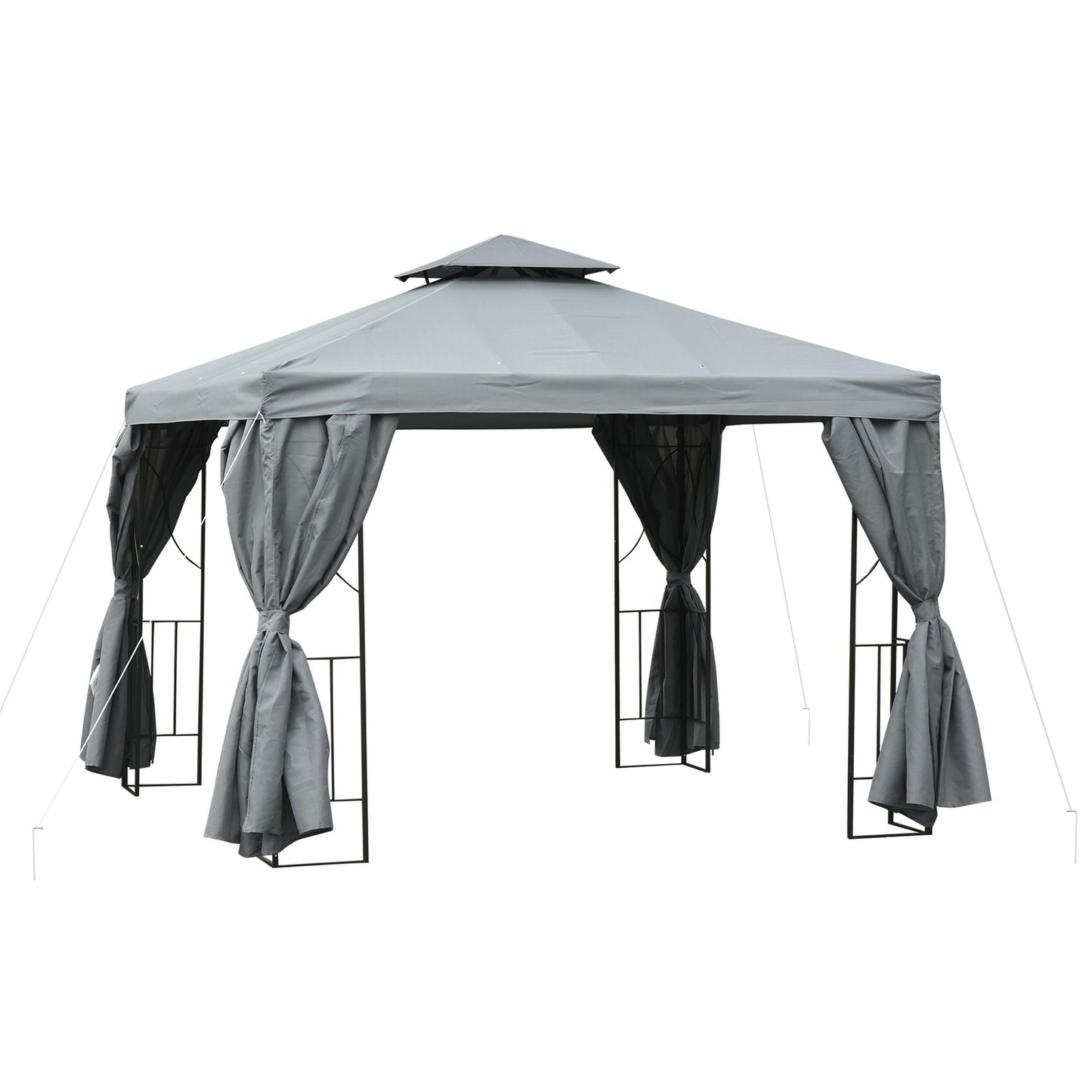 Double roof marquee, waterproof UV protection, dark grey