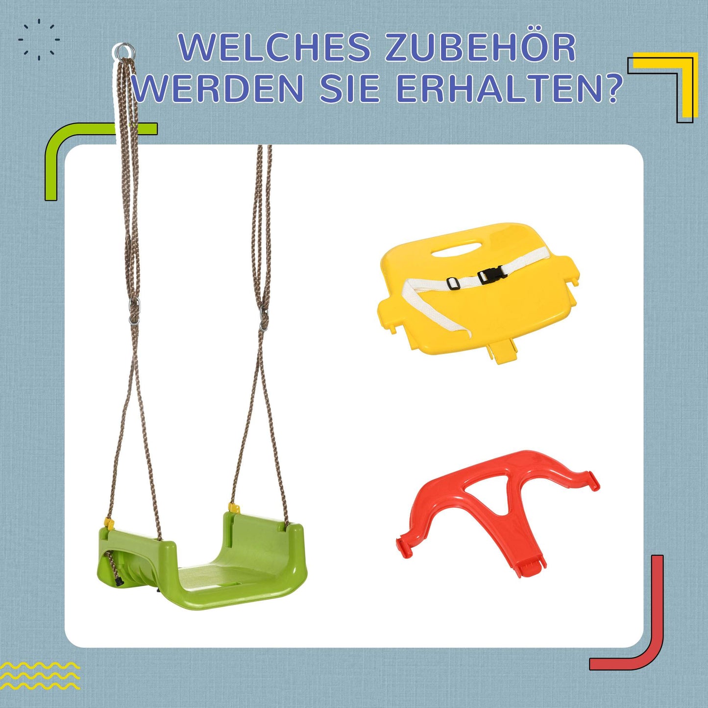 3-in-1 Adjustable Baby Swing Seat, Indoor/Outdoor Use