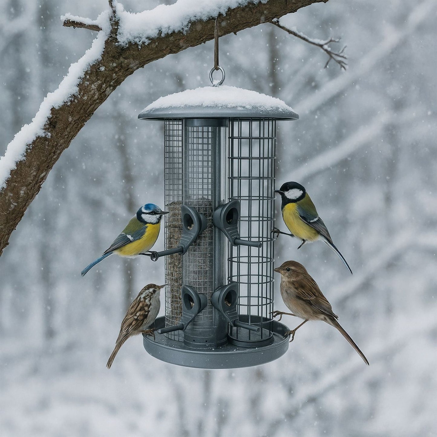 3-in-1 Bird Feeder with Tray for Wild Birds