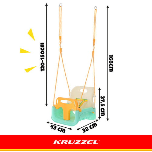 3-in-1 Children's Swing, Adjustable Ropes, 30 kg Capacity