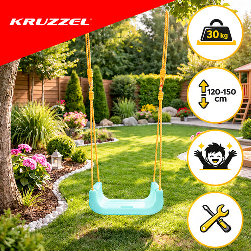 3-in-1 Children's Swing, Adjustable Ropes, 30 kg Capacity