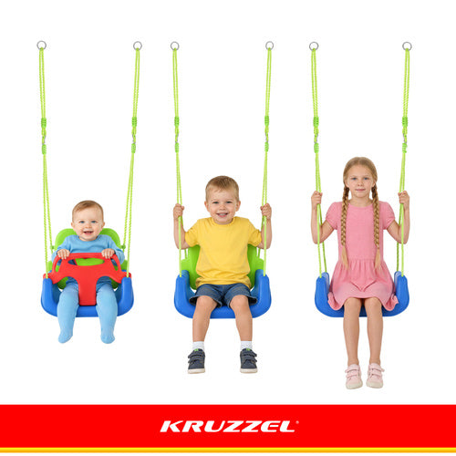 3-in-1 Children's Swing, Adjustable Ropes, 30kg Capacity