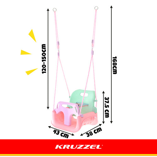 3-in-1 Children's Swing, Adjustable Ropes, 30kg Max Load