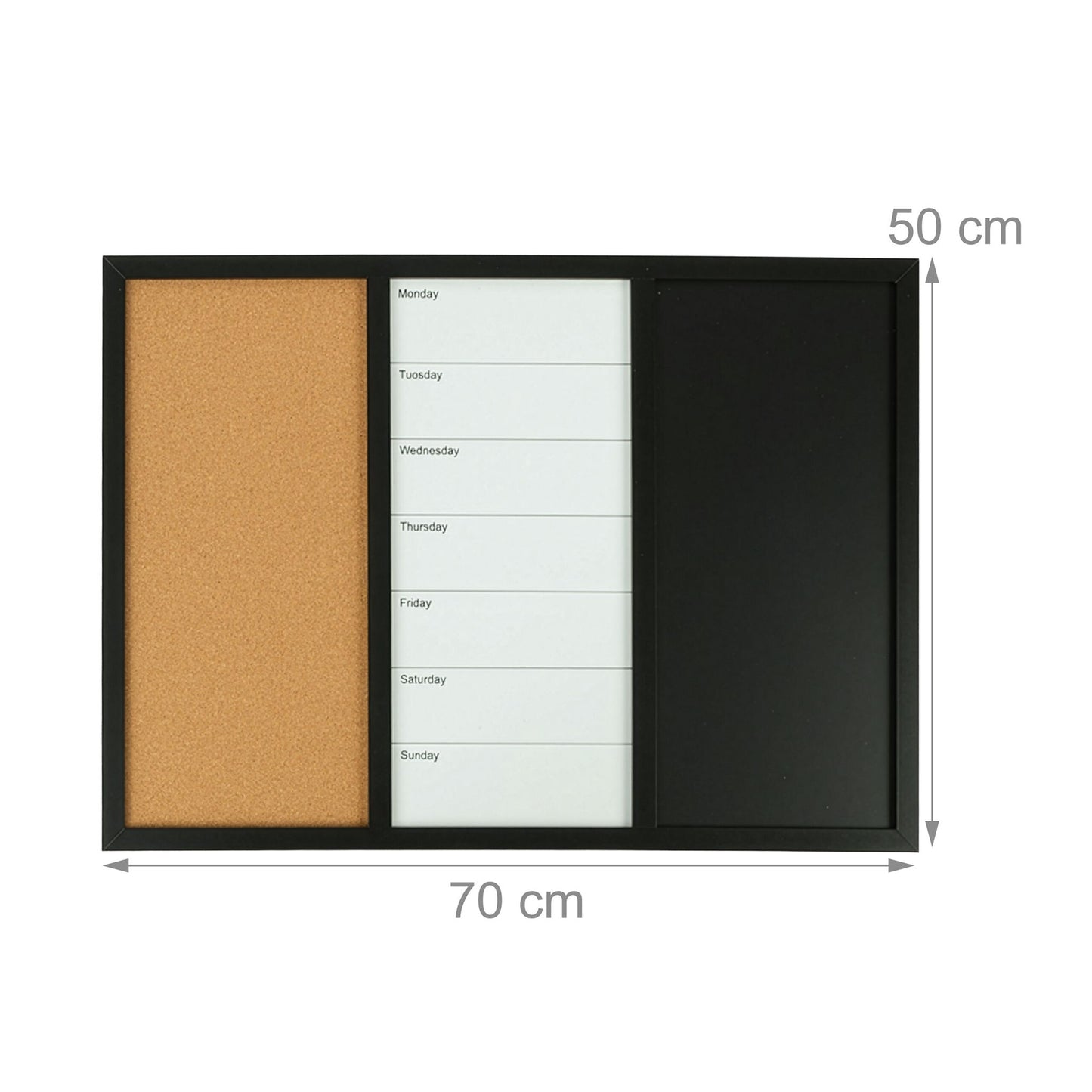 3-in-1 Combo Board with Whiteboard, Cork, Planner