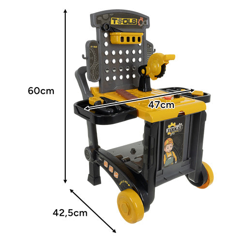 3-in-1 Kids Toy Workshop Set, 59-Piece Tool Kit