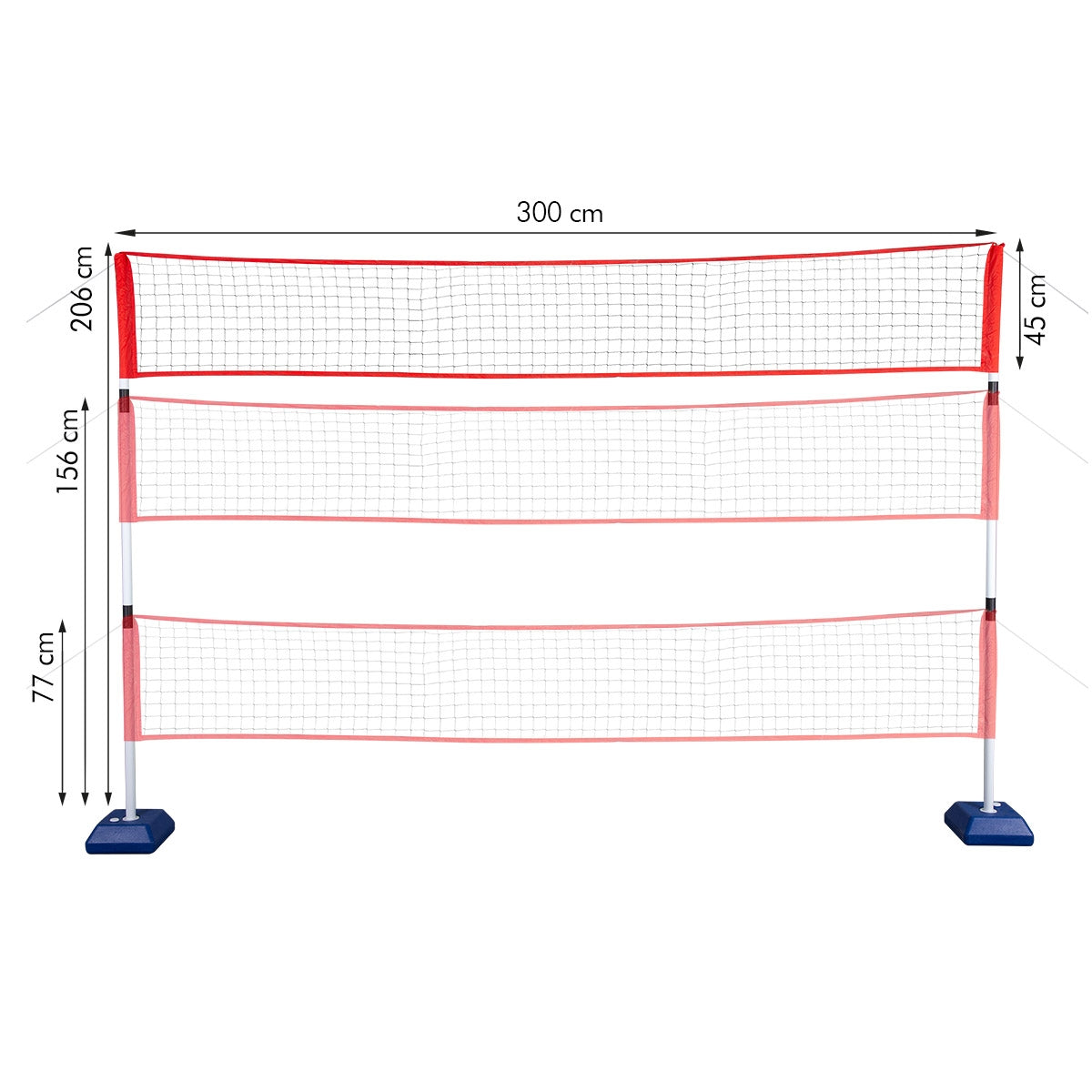 3-in-1 Net for Badminton, Tennis, Volleyball