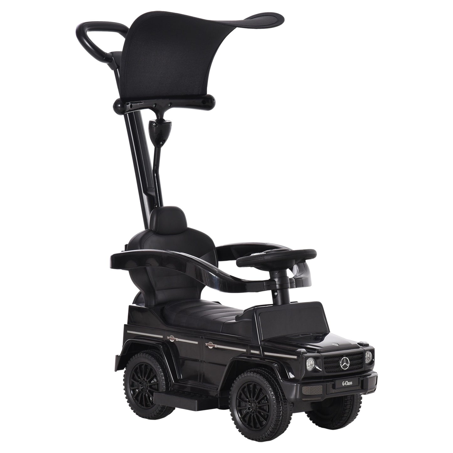3-in-1 Ride-On Car with Handle, Black, Ages 18-36 Months
