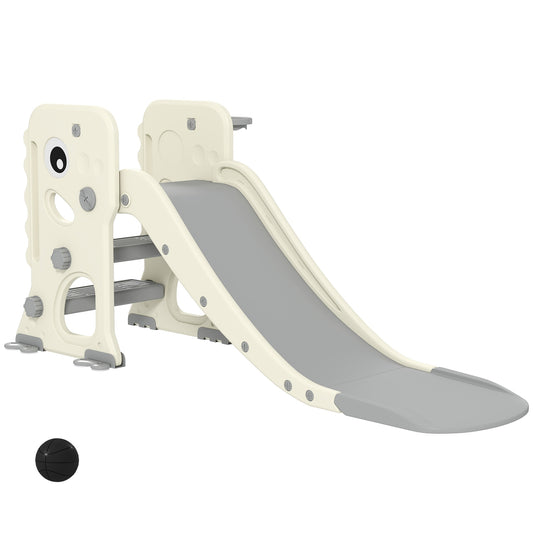 3-in-1 Toddler Slide with Climbing Frame & Hoop, Foldable