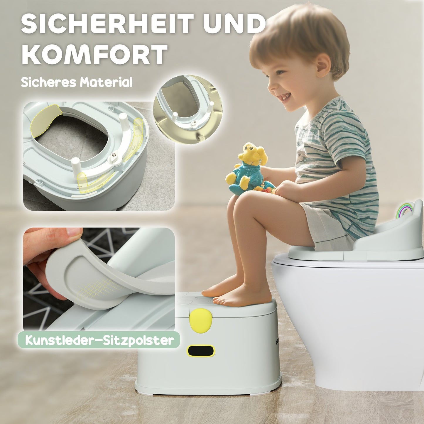 3-in-1 potty for children, removable, grey, 6-72 months