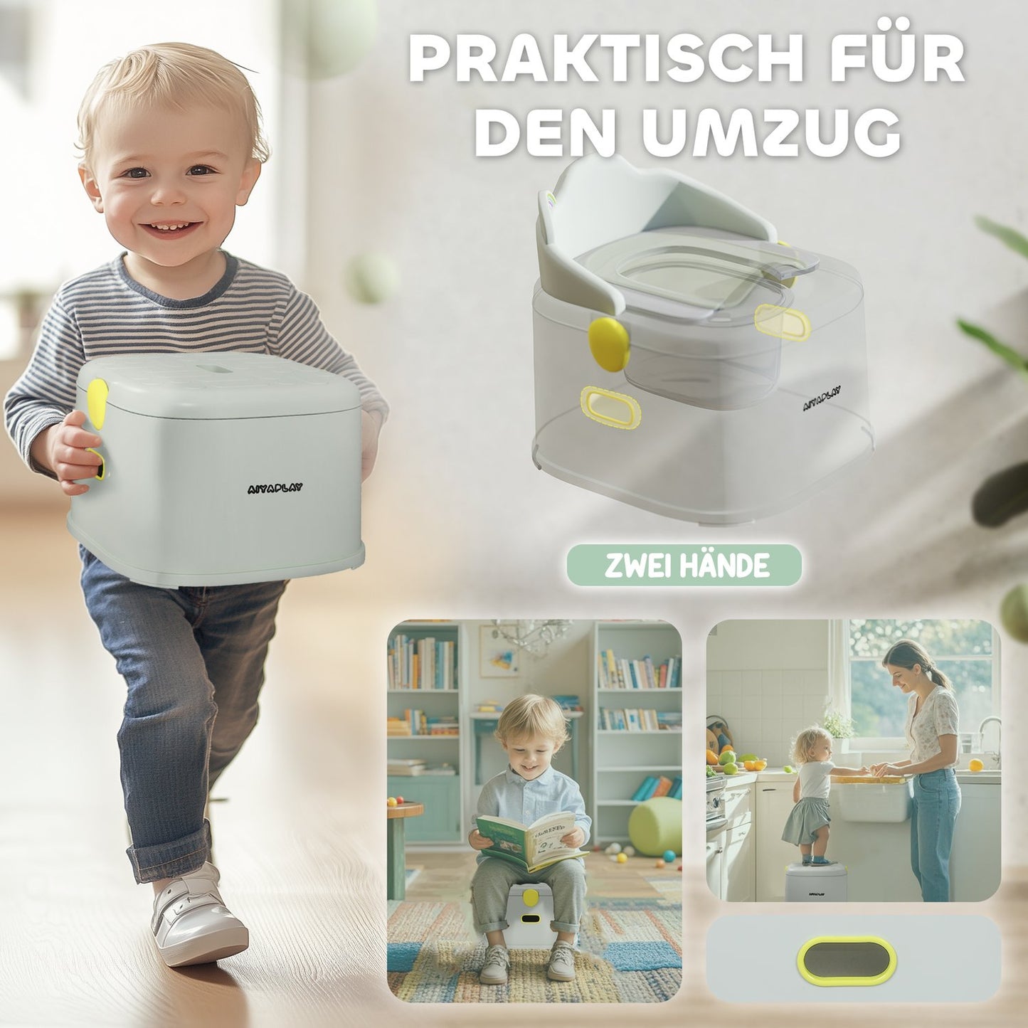 3-in-1 potty for children, removable, grey, 6-72 months