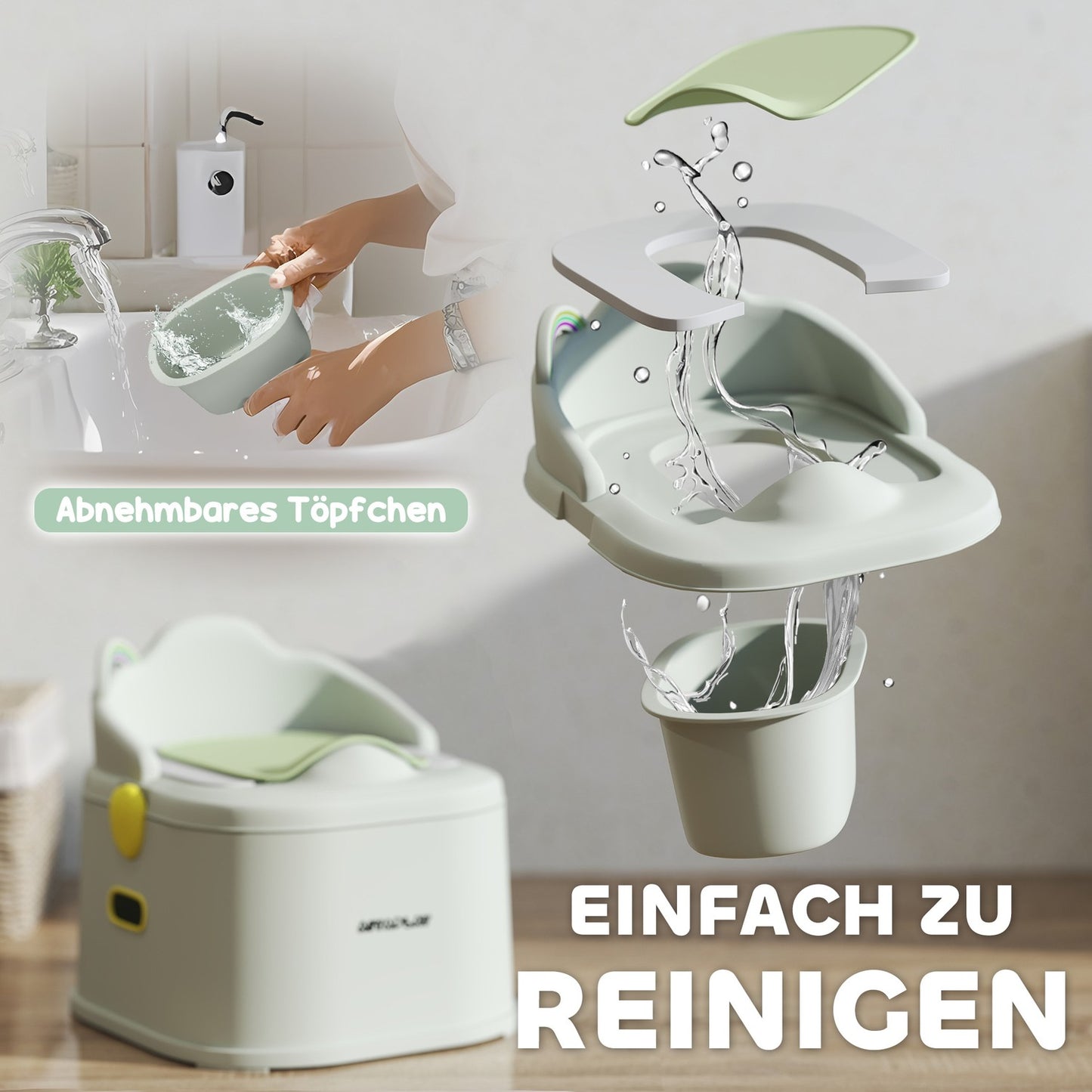 3-in-1 potty for children, removable, grey, 6-72 months