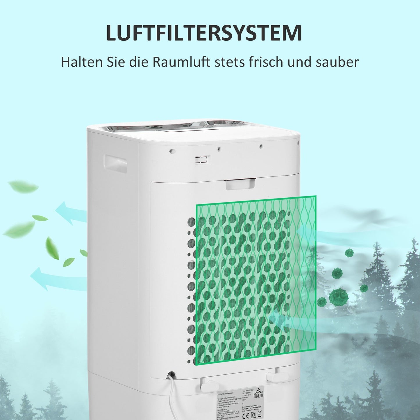 Mobile air conditioner – 15L, 60° oscillation, remote control