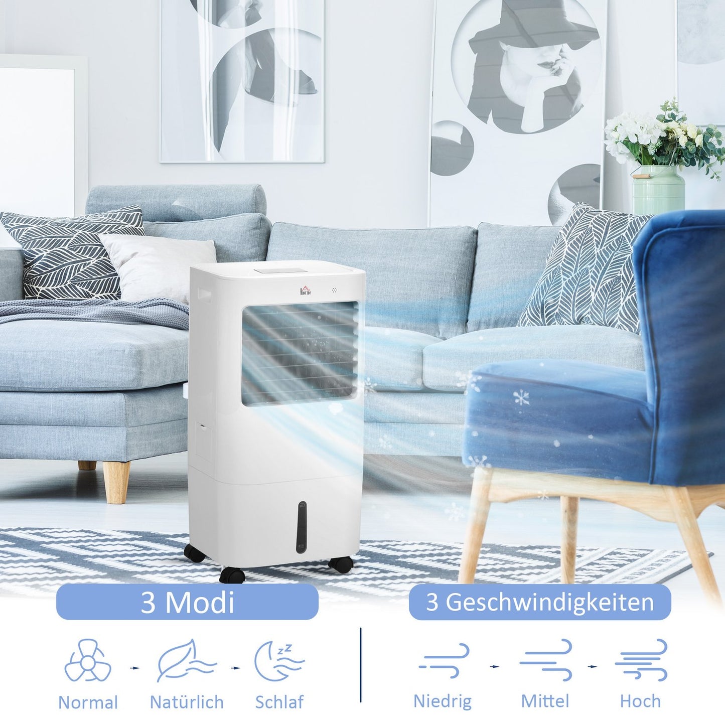 Mobile air conditioner – 15L, 60° oscillation, remote control