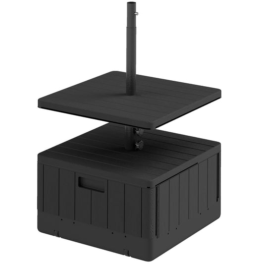 3-in-1 parasol stand 80 kg, fillable and plantable, black