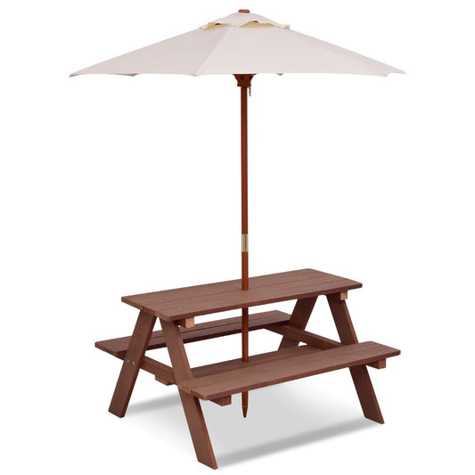 3-in-1 picnic table with removable parasol children's tables children's seating group