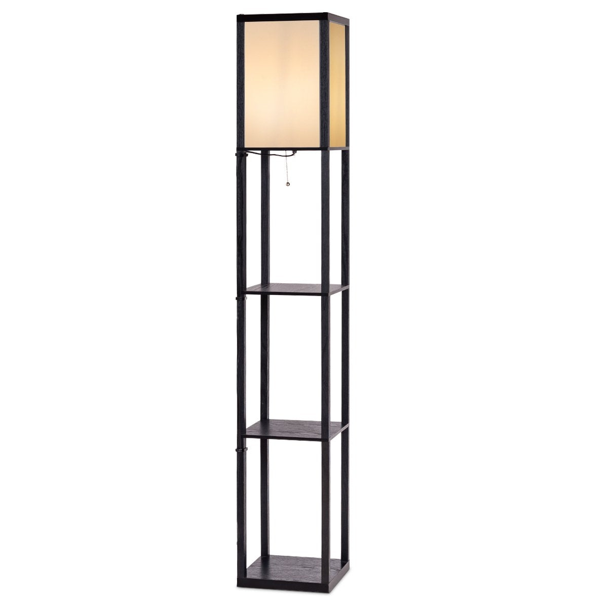 3-level floor lamp shelf modern floor lamp floor lamp 26 x 26 x 160 cm black