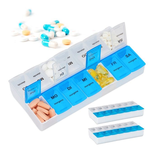 3-pack tablet boxes 7 days 2 compartments