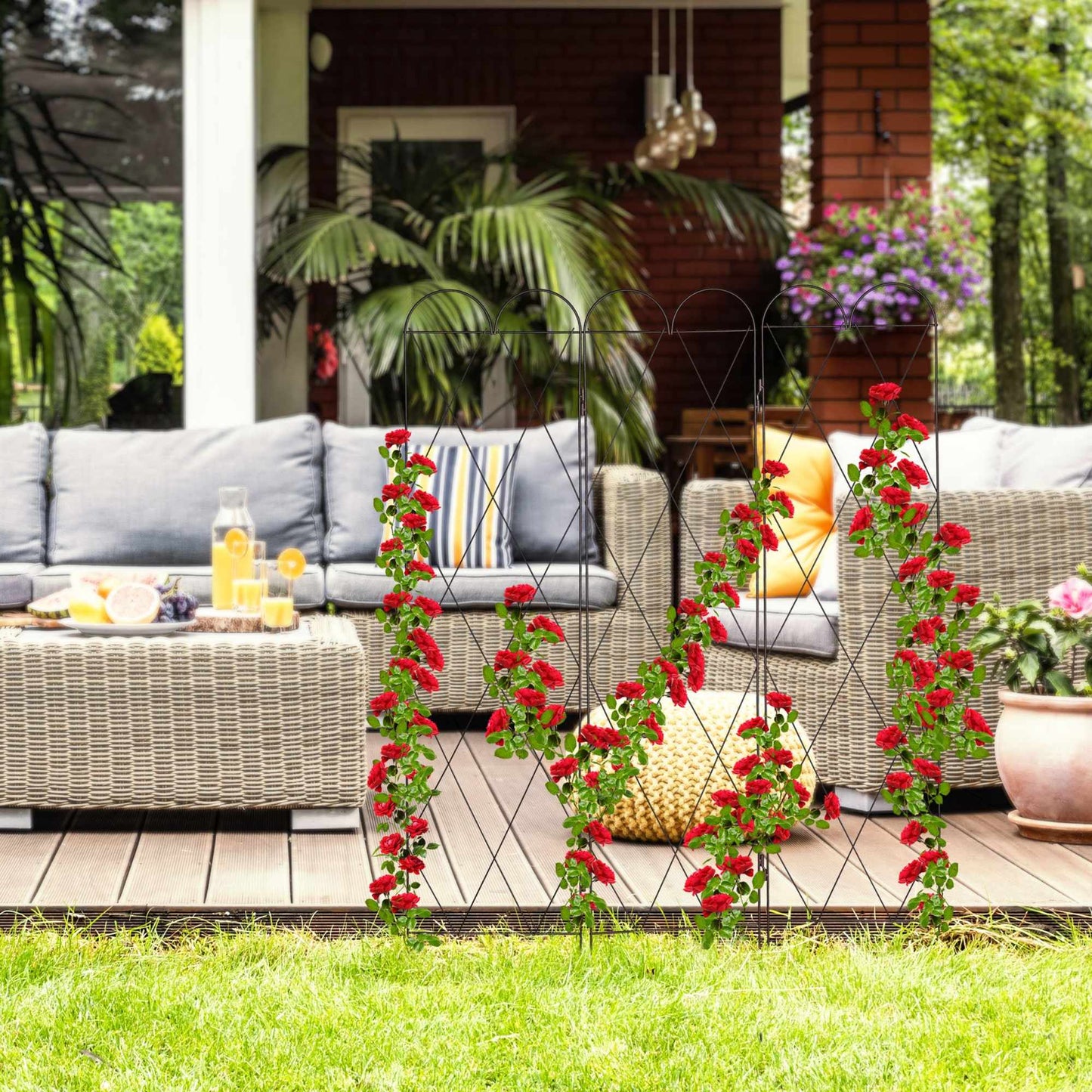 3-part trellis in rust color