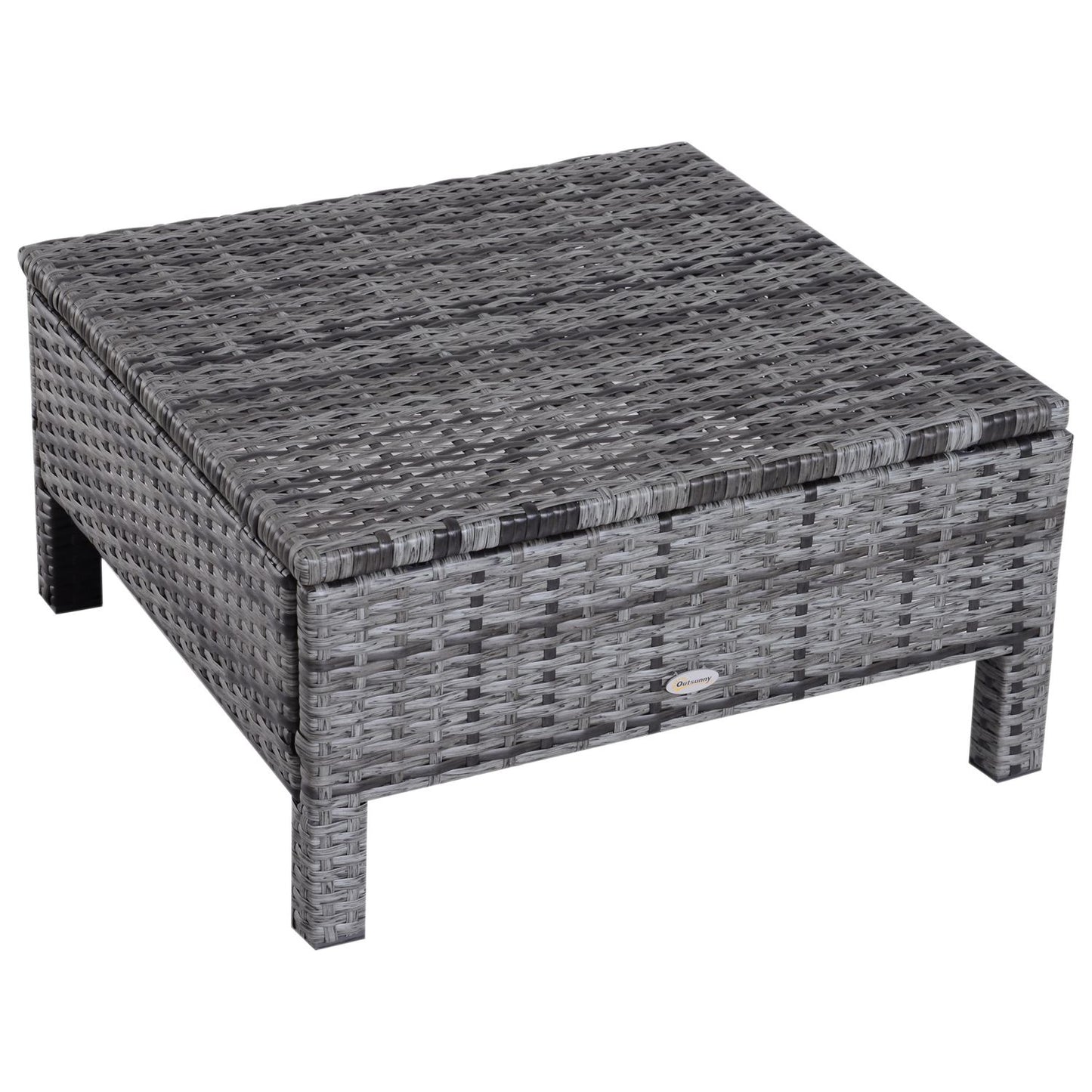 Gray poly rattan garden sofa set with cushions - 3-piece