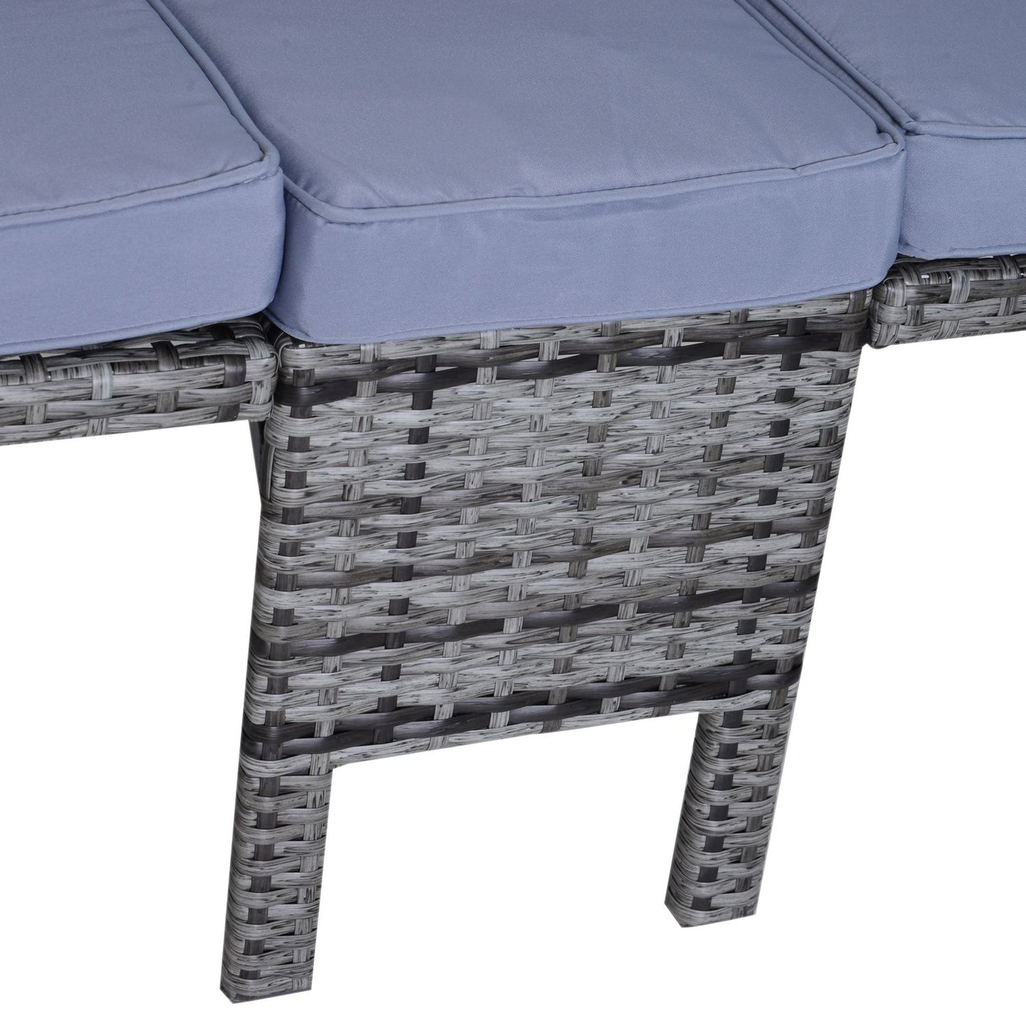 Gray poly rattan garden sofa set with cushions - 3-piece