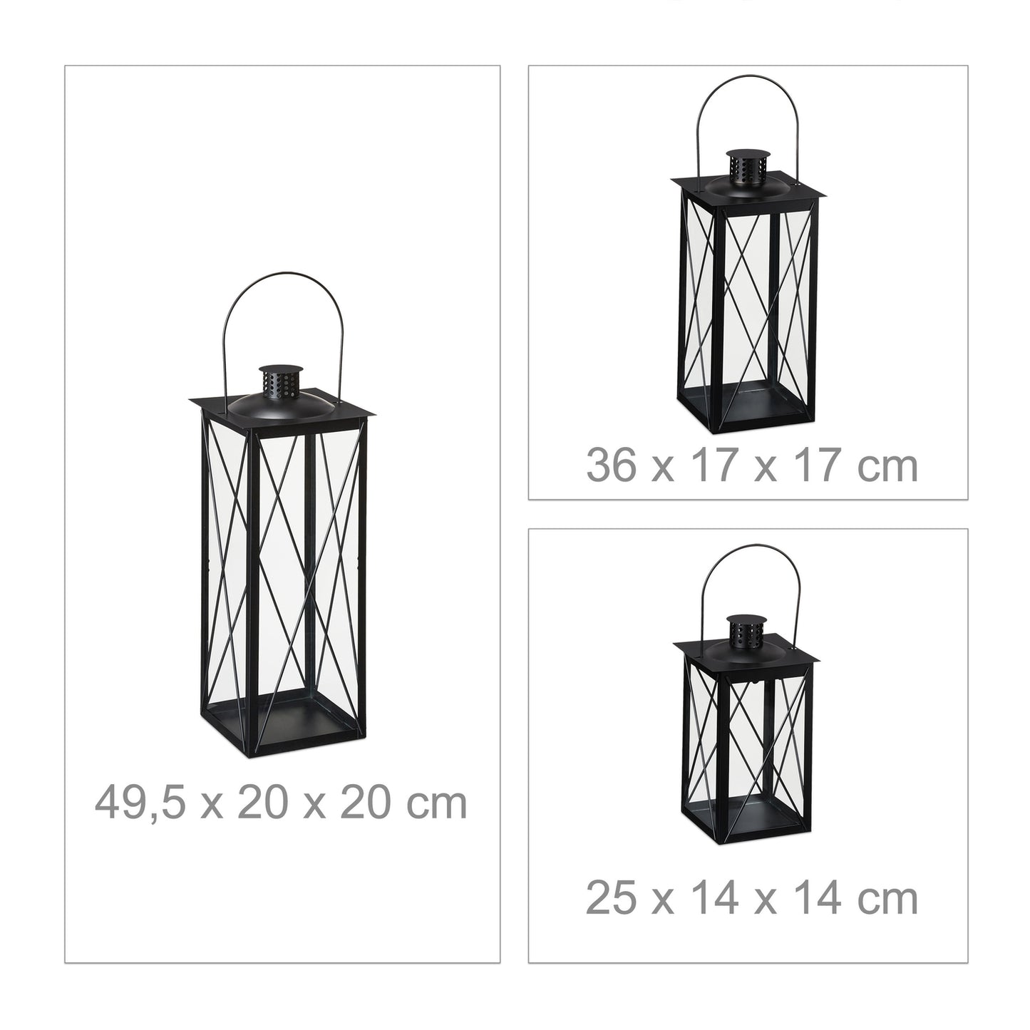 3 pcs. Lanterns in metal