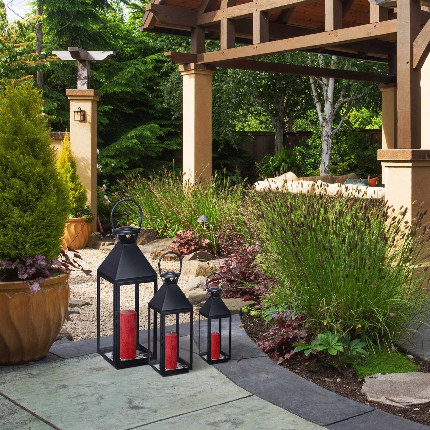 3 pcs. Lanterns in metal