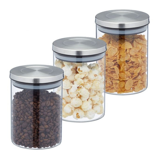 3 pcs. Storage jars in various sizes