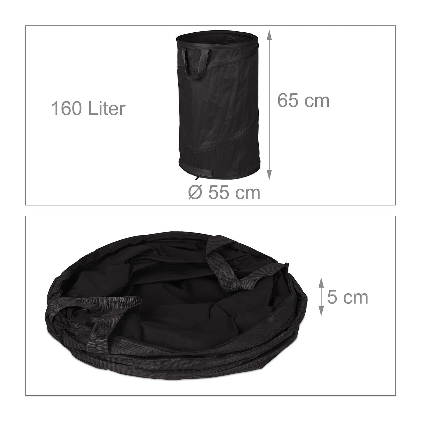 3 pcs. garden bags 160-liter black