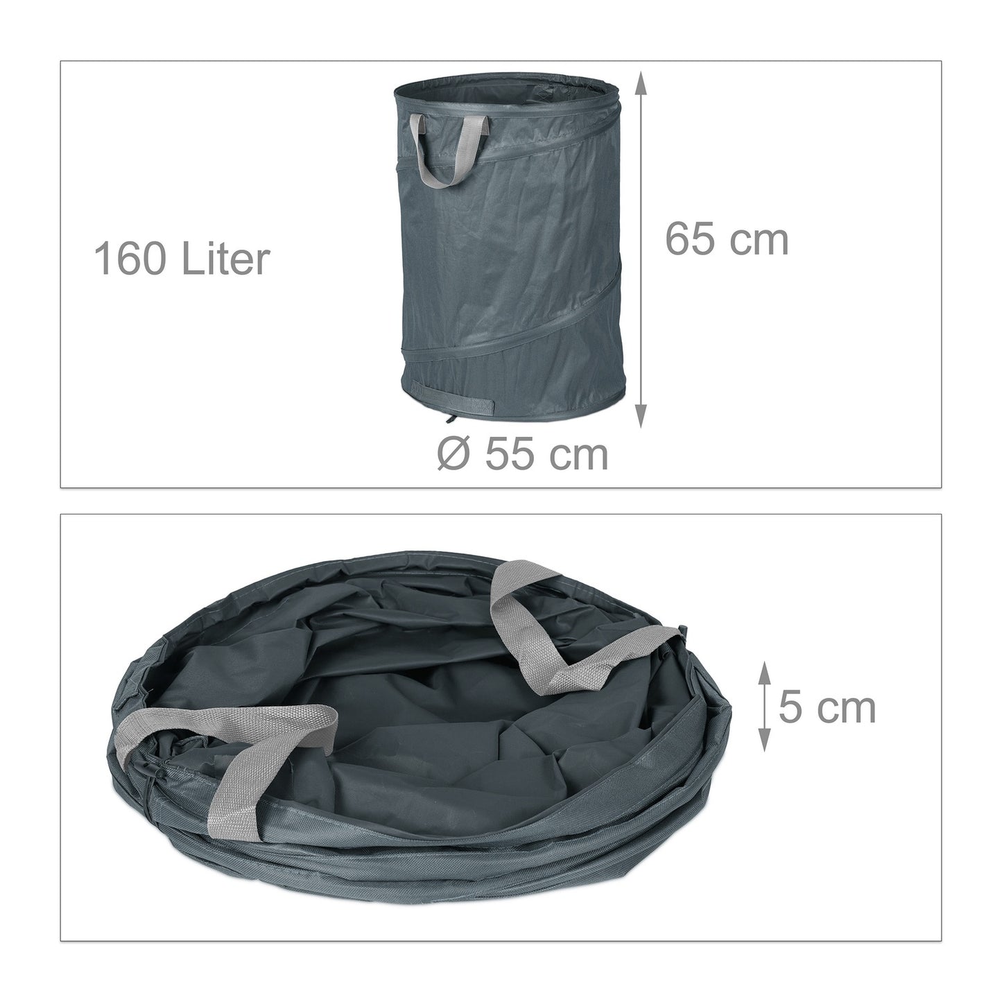 3 pcs. garden sacks 160-litre grey
