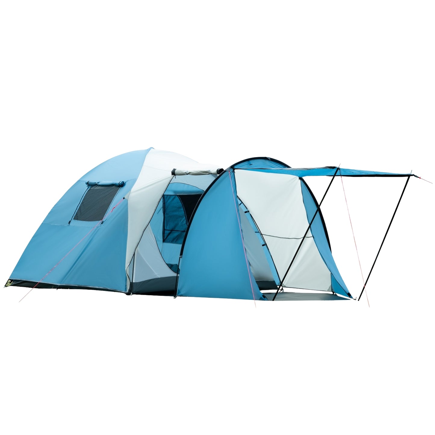 3-person family tent, bedroom and vestibule, waterproof blue