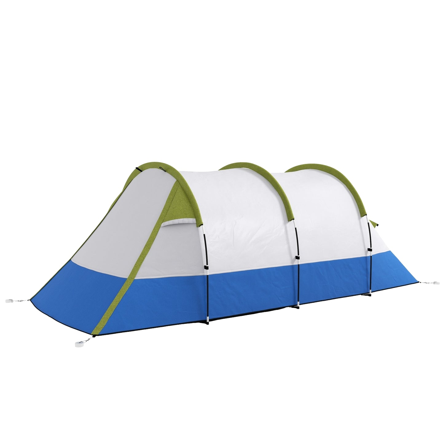 3-person tunnel tent, windproof, 2 rooms, water-repellent