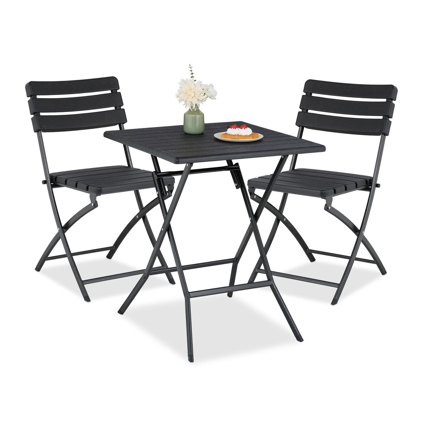 3-piece balcony furniture set in wooden look