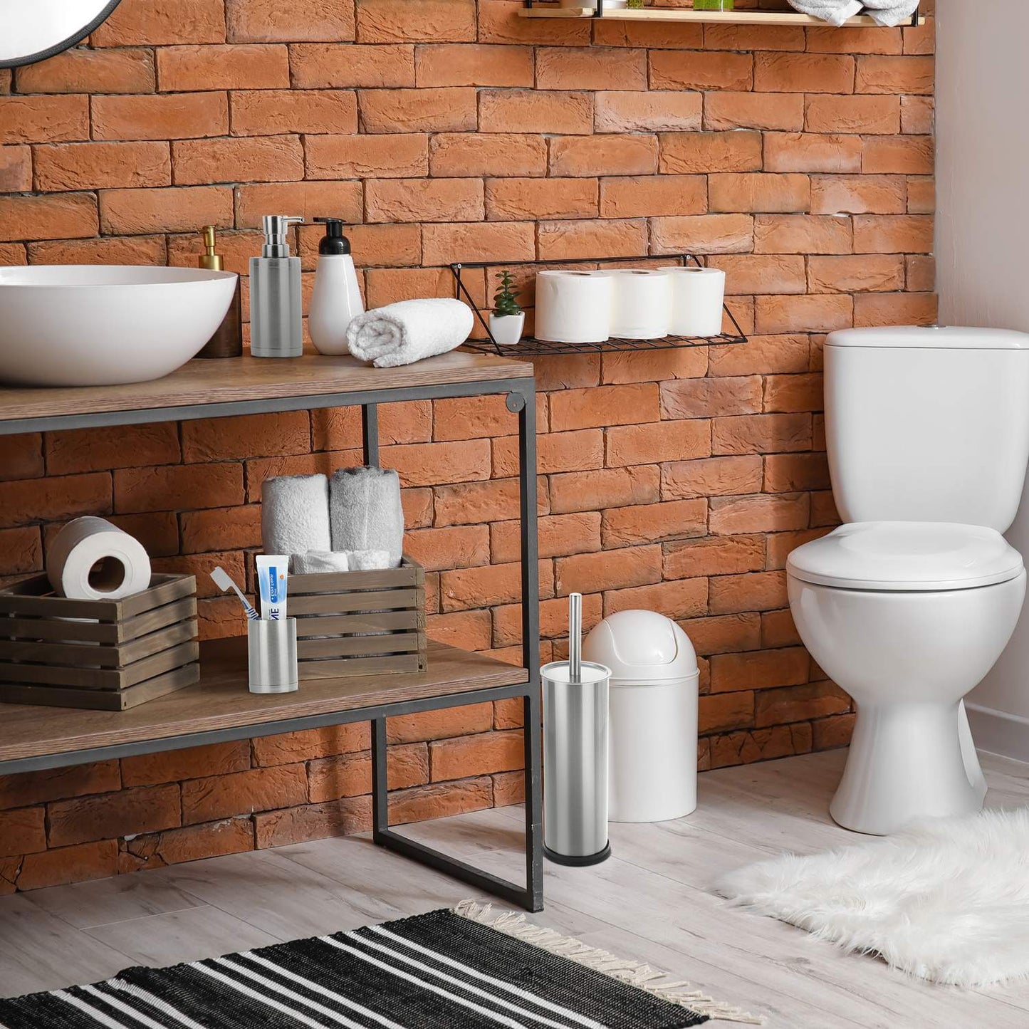 3-piece bathroom set stainless steel