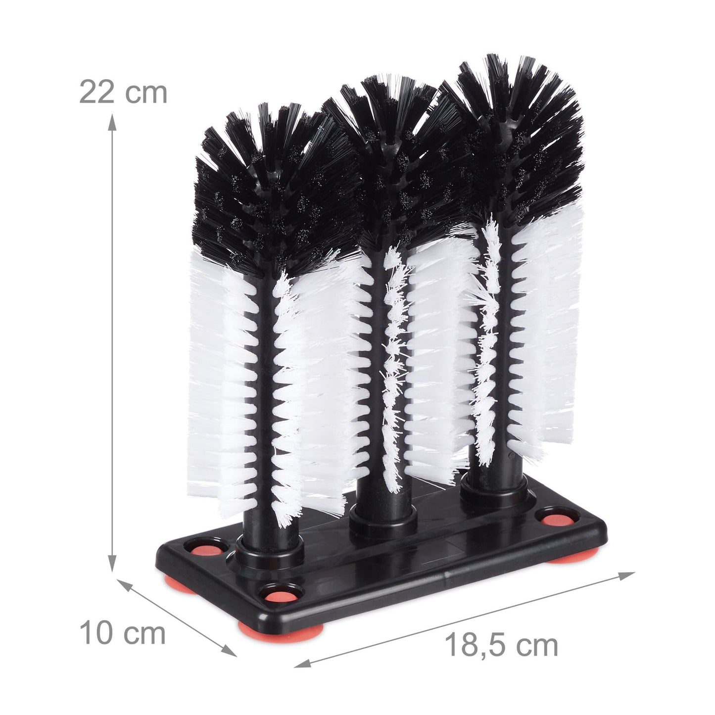 3-piece brush for washing glass