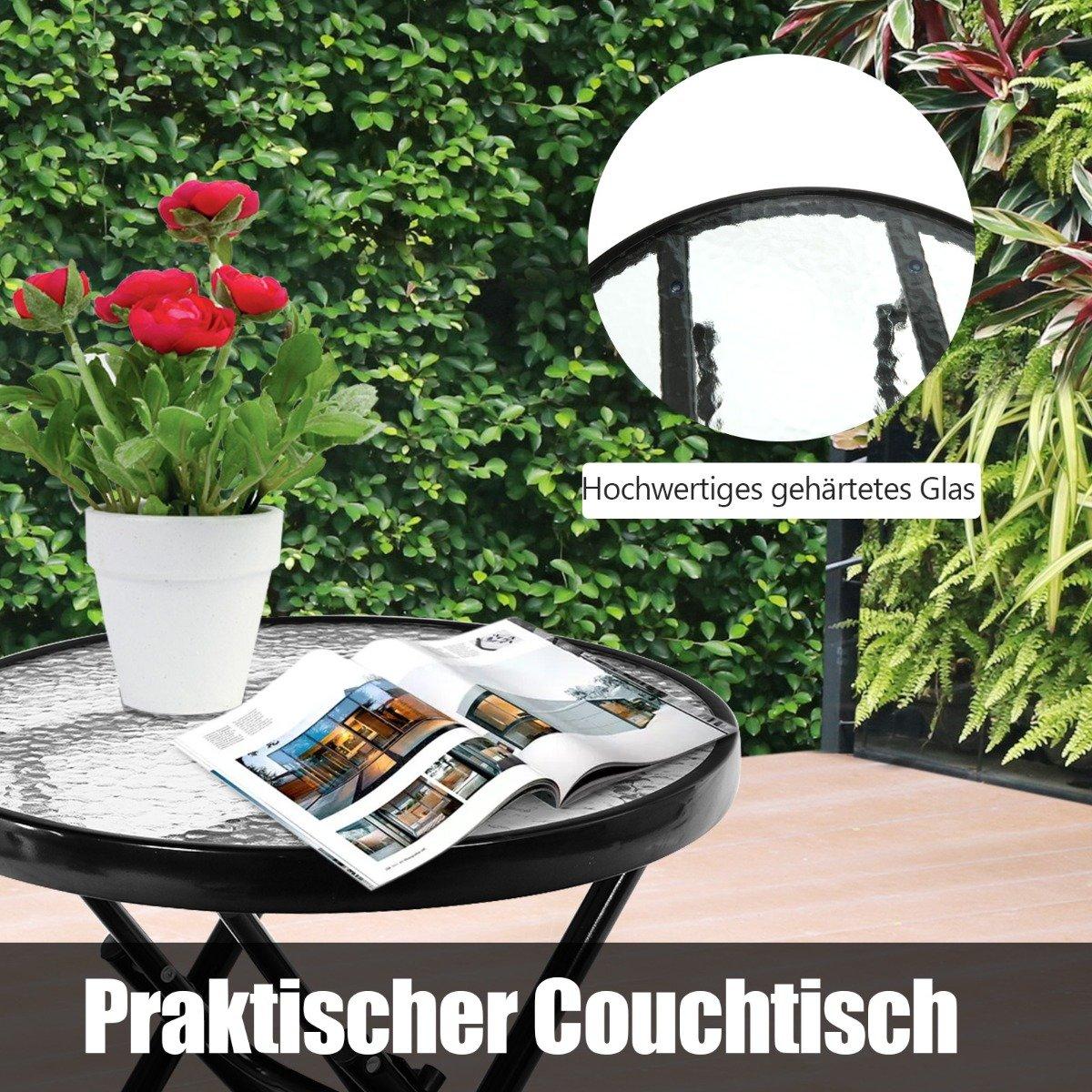 3-piece rocking lounger deck chairs with side table garden lounger red + black
