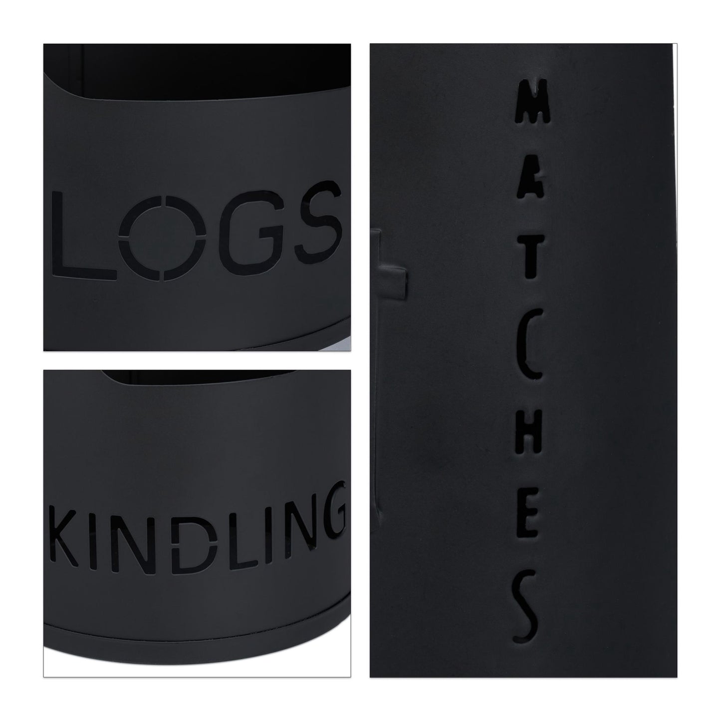 3-piece set for indoor firewood storage