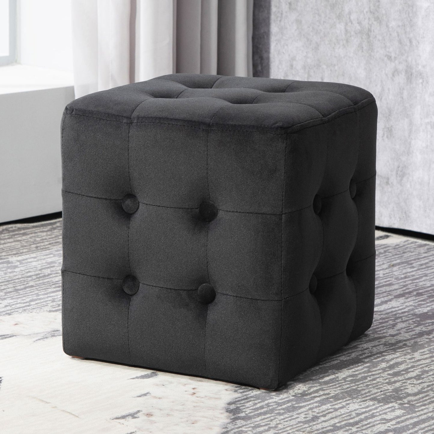 3-piece storage set: dark gray chest, stools, ottoman